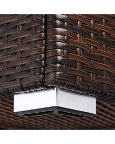 Cushion Storage Box Polyrattan 318L Brown Cube